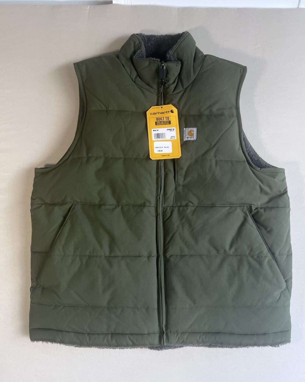 Carhartt Women’s Reversible Full Zip Puffer Vest Green/Gray M (8-10) OV5607-W